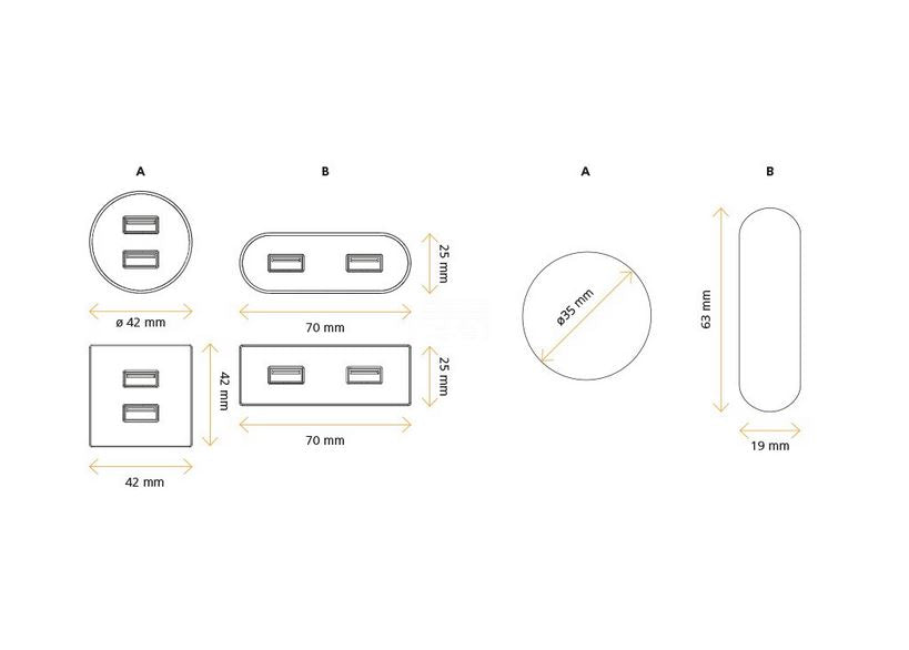 ASA 06029P00012 Nabíjecí HUB vestavný VERSAPICK, 2xUSB 5V (typ A), 70x25mm, oválný, plast, černá matná ASA 06029P00012 Nabíjecí HUB vestavný VERSAPICK, 2xUSB 5V (typ A), 70x25mm, oválný, plast, černá matná